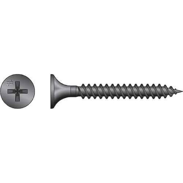 Simpson Strong-Tie Drywall Screw, #6 x 1-5/8 in, Steel, Flat Head Phillips Drive, 2500 PK DWF158PS